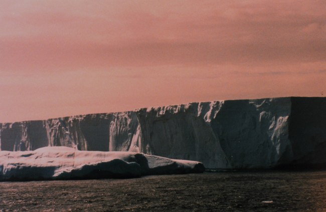 A large tabular iceberg off the Antarctic Peninsula