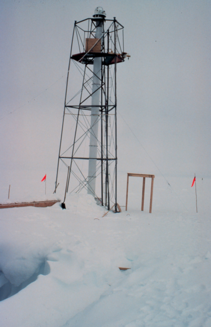 Solar telescope tower at South Pole Station