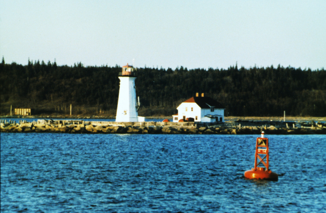 The lighthouse at the entrance to Halifax Harbor