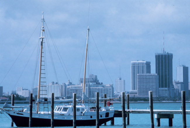 Downtown Miami from across Biscayne Bay