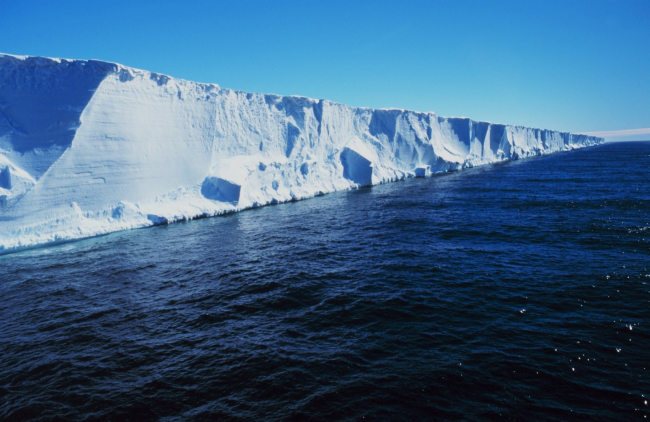 Edge of the Ross Ice Shelf as seen by the NATHANIEL B