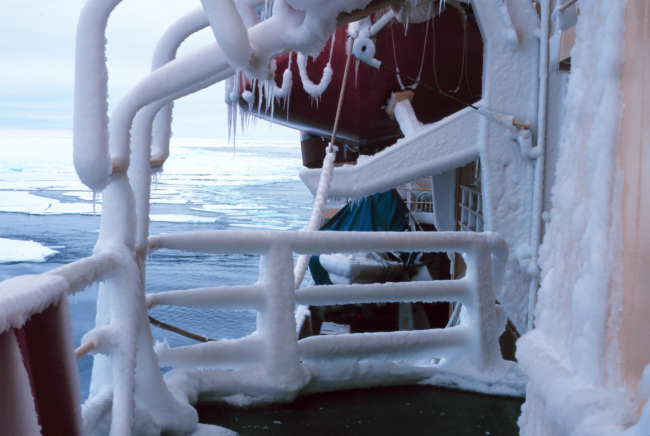 Ice on the super structure of the NATHANIEL B