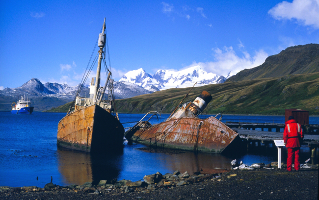 Abandoned whaling boats at Grytviken