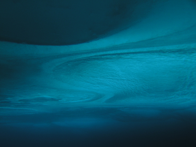 Beautiful swirling pattern seen in the underside of the ice