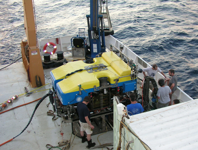 WHOI's Jason II on the deck of the NOAA Ship RON BROWN