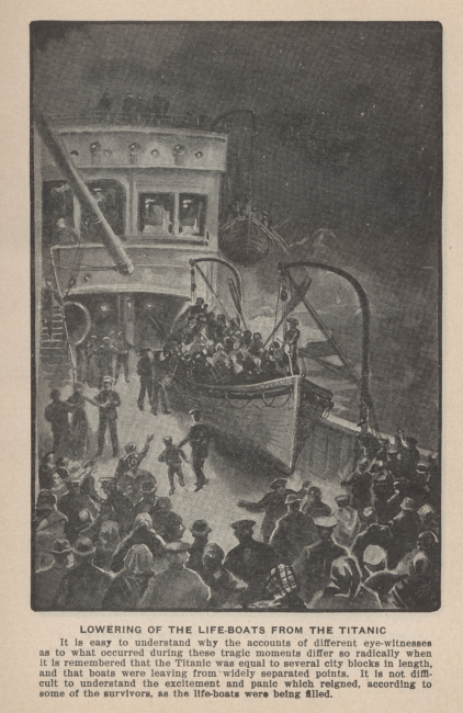 Lowering of the lifeboats from the TITANICIn: Marshall, Logan 1912