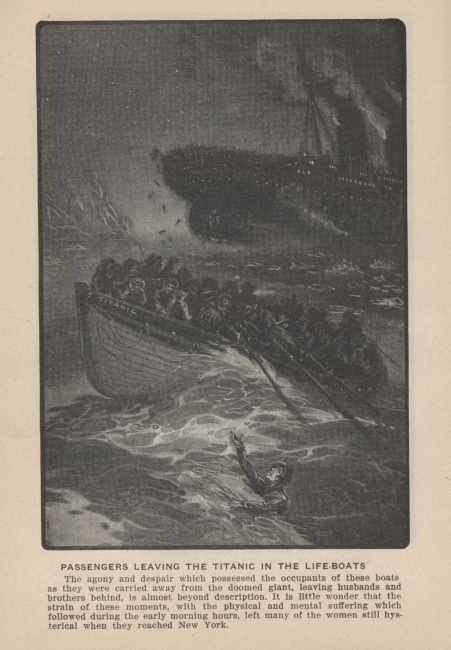 Passengers leaving the TITANIC in the lifeboatsIn: Marshall, Logan 1912