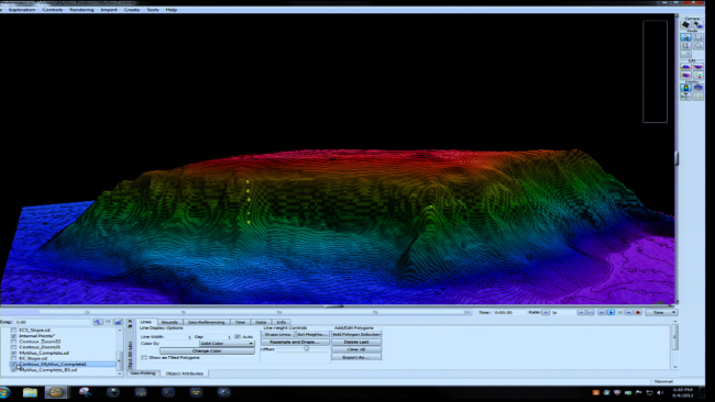 Three-D view of Mytilus Seamount bathymetry as observed by ROVThree-D view of Mytilus Seamount bathymetry as observed by ROV