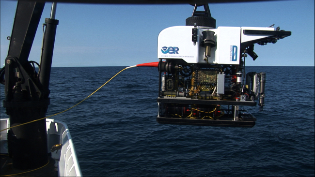 Deep Discoverer ready for launch from the NOAA Ship OKEANOS EXPLORER