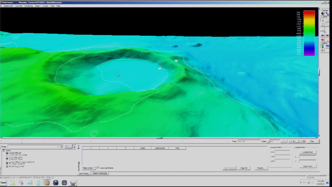 Multibeam sonar view of Maro Crater