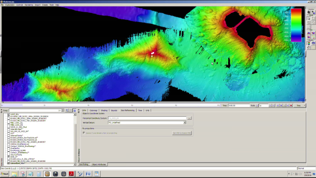 Example of multibeam imagery of seamounts and shallow banks