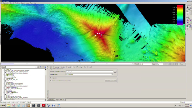 Screen capture of image of seamount