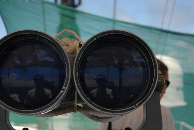 Big-eyes binoculars used by marine mammal observers on the NOAA Ship DAVIDSTARR JORDAN