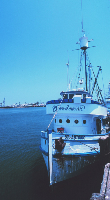 The fishing vessel SAN ANTONIO at Terminal Island next to the Heinz Plant