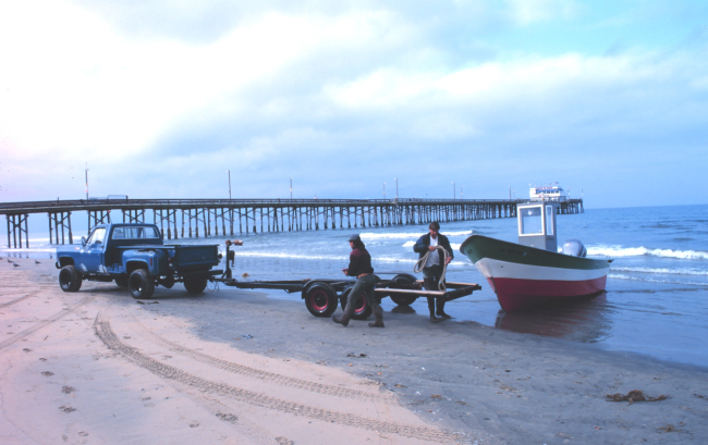 Part of the dory fishing fleet at Newport Beach