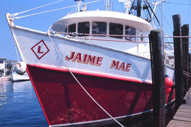 The F/V JAIME MAE rigged for fluke fishing