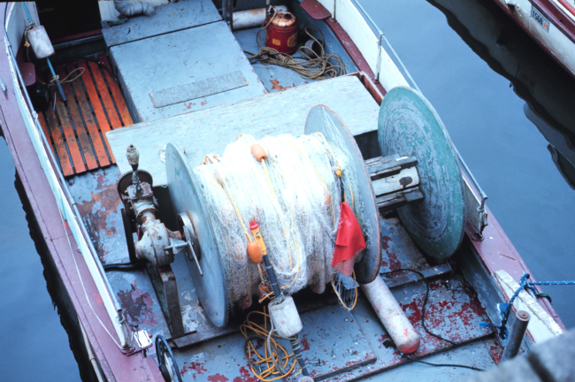 A gillnet wound on its reel