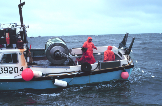 Gillnetter F/V HELEN MARG putting out net for salmon in Bristol Bay