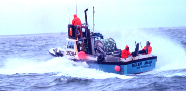 F/V HELEN MARG and crew bouncing around in Bristol Bay while fishing for salmon