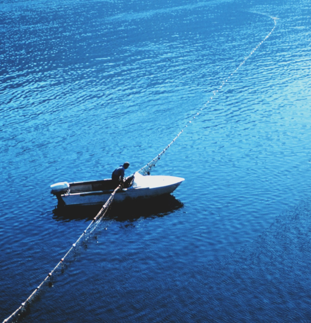 A native American gillnet fishing in the Columbia River