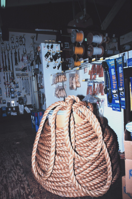 Some of the gear used by fishermen and other mariners at the Chandlery