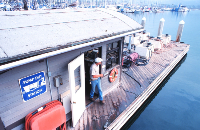 Pump out station at the commercial fishing dock
