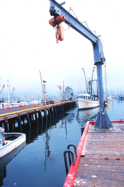 Hoists for use by fishing vessels at the commercial piers