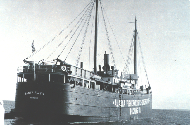 The SANTA FLAVIA - a floating cannery owned by the Alaska Fisheries Co-operativePacking Company