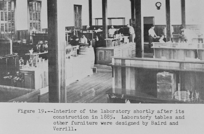 Interior of the laboratory shortly after its construction in 1885