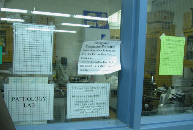 School pathology lab where work is done on algae cultue and studies onfinfish and shellfish diseases at Bridgeport Regional Vocational Aquaculture School in Bridgeport