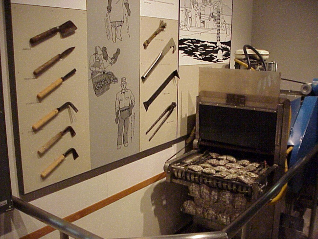 Display of handtools and sorting machine used in pearl culture in Japanat Toba Pearl Island where the first pearl culture in the worldwas developed here by Kokichi Mikimoto in 1893