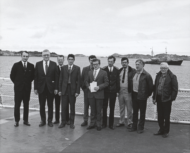 Conferees of US-USSR meeting concerning Alaska fishing on board CGCCONFIDENCE
