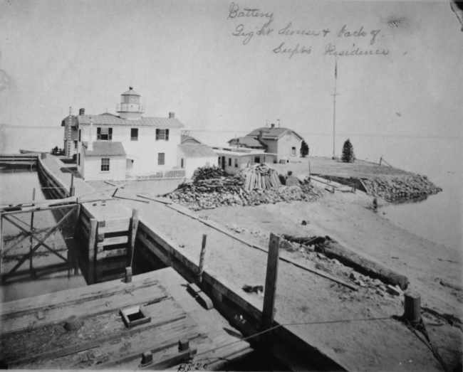 Fishing Battery Lighthouse and back of hatchery Superintendent's residence