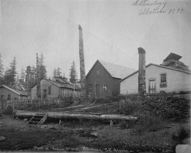 Ethnology, Albatross, 1897, part of Indian village at Klinkuan, southeast AK