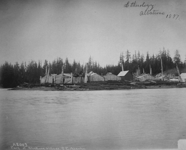 Ethnology, Albatross, 1897, part of Klinkuan village, southeast AK