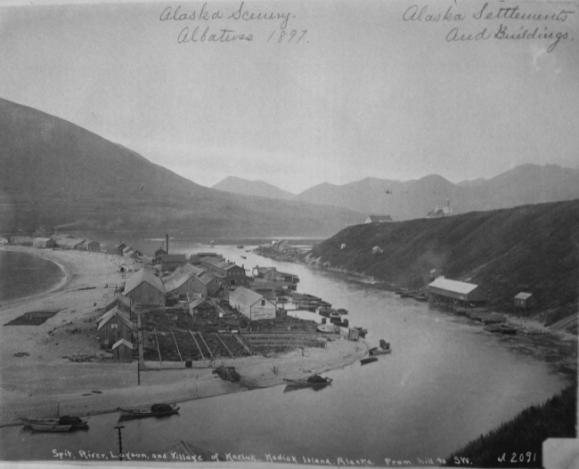 Karluk Spit, Kodiak Island, AK, from hill to SW