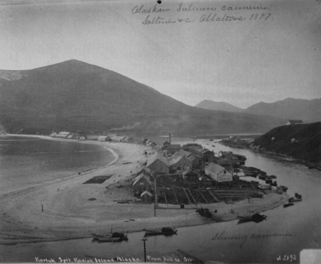 Karluk Spit, Kodiak Island, AK, from hill to SW