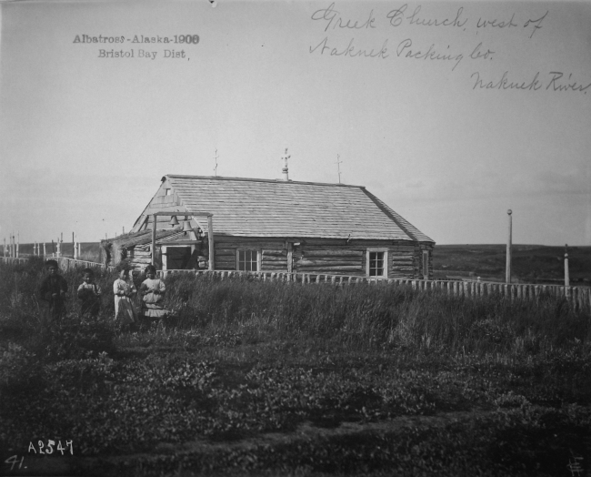Albatross, AK, 1900, Bristol Bay district, Greek (Russian) church west ofNaknek Packing Co