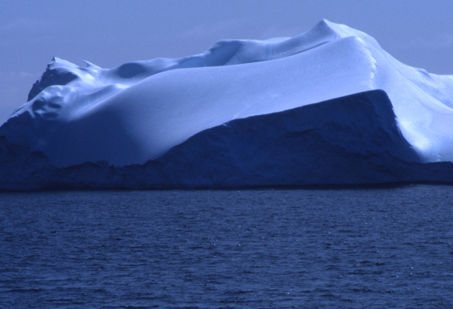 An iceberg sculpted by wind and waves