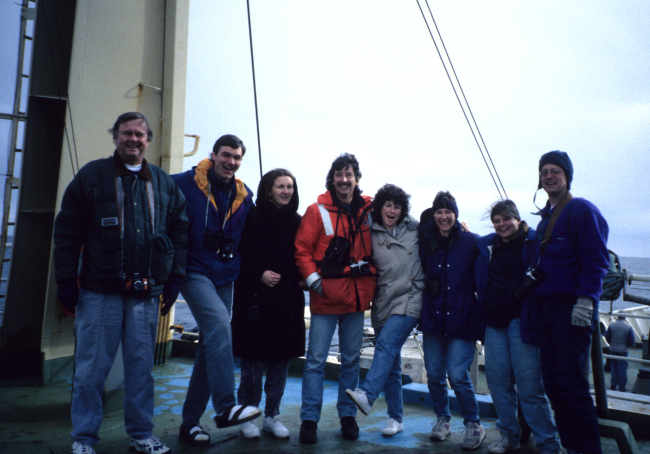 Part of the 1996 AMLR crew, aboard the R/V Yuzhmorgeologiya