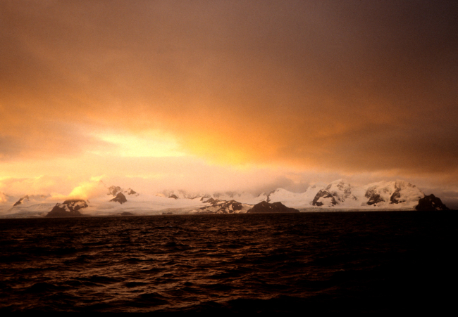 A sunrise in the South Shetland Islands