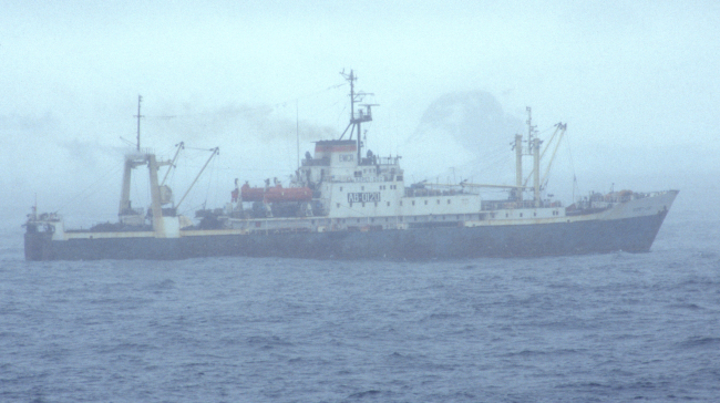 Soviet krill trawler near Elephant Island