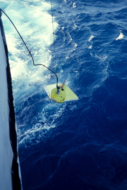 Mike MacCaulay's towed acoustic fish on NOAA Ship Surveyor