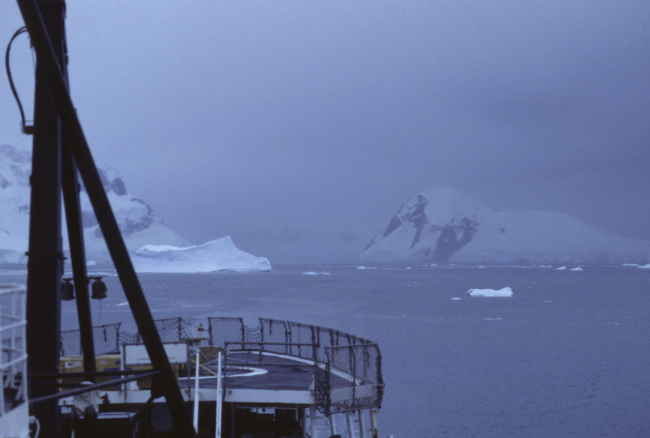 The upper deck of the NOAA ship Surveyor, South Shetland Islands