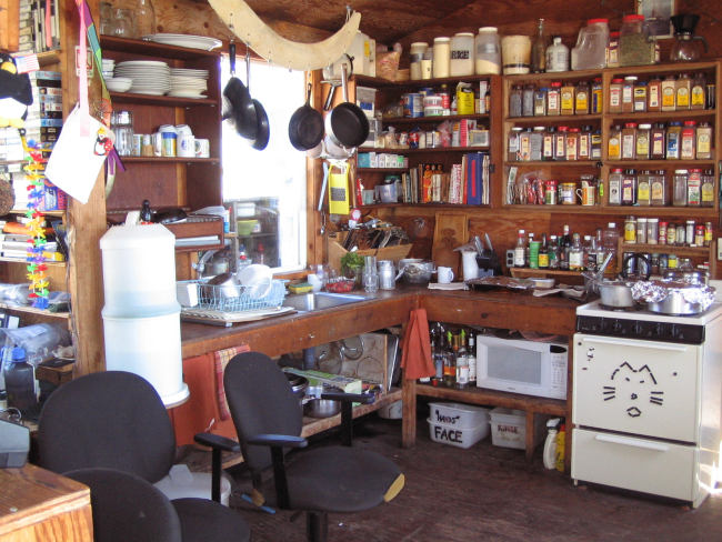 The kitchen at the Copacabana field station, King George Island