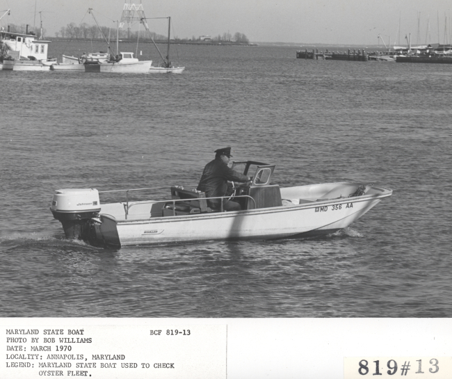 Maryland state patrol boat monitors oystering among other duties