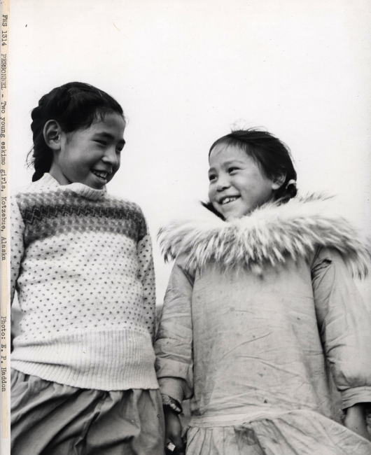 Two young Eskimo girls