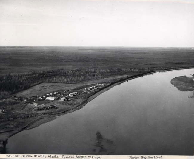 Scene on the Yukon River - aerial view of Circle