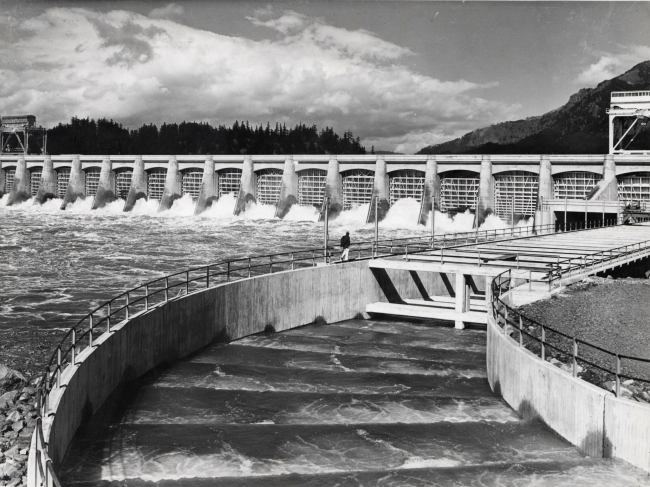 Bonneville Dam and fishway