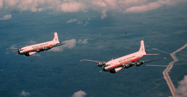 Weather Bureau DC-6's in flight